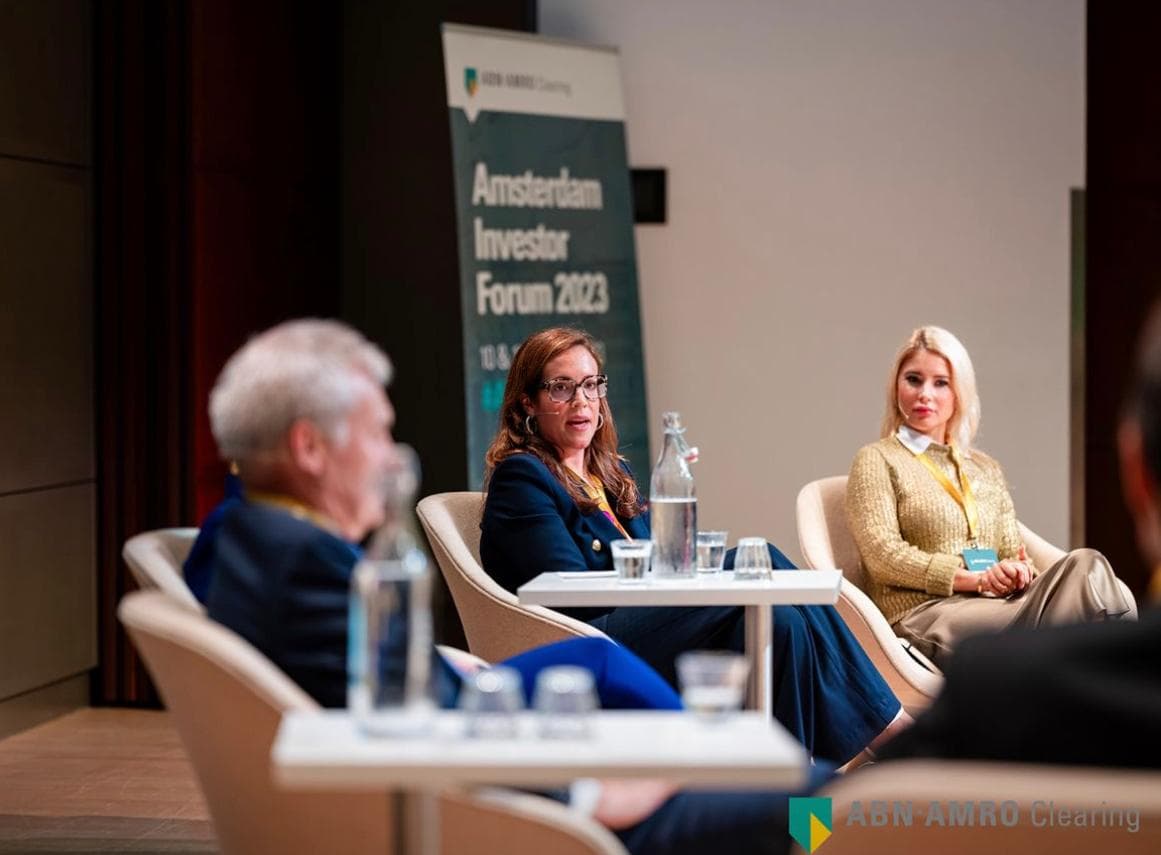 Emily Watt speaking at the Amsterdam Investor Forum